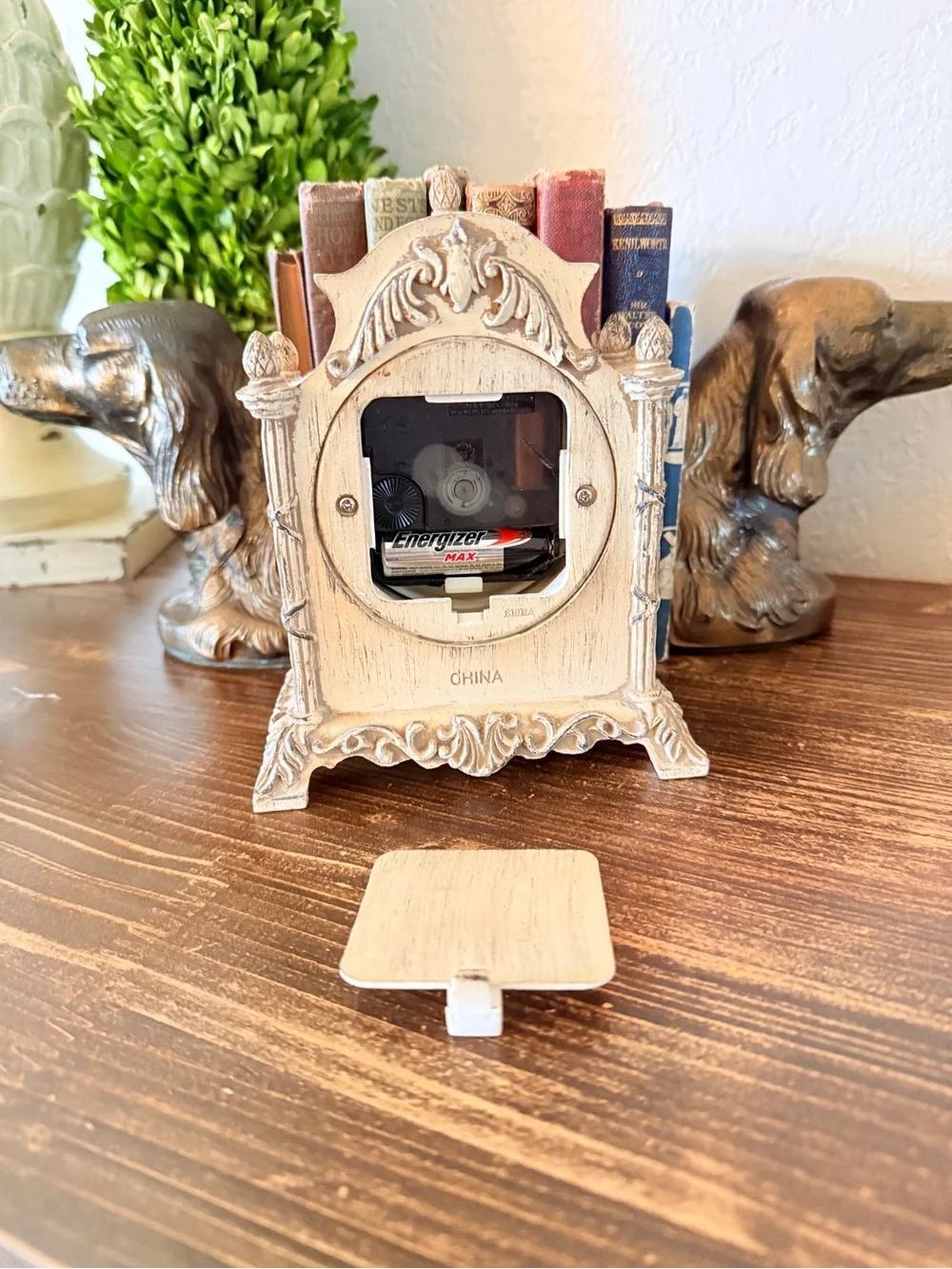 Vintage Ornate Cream Decorative Mantel Clock Works